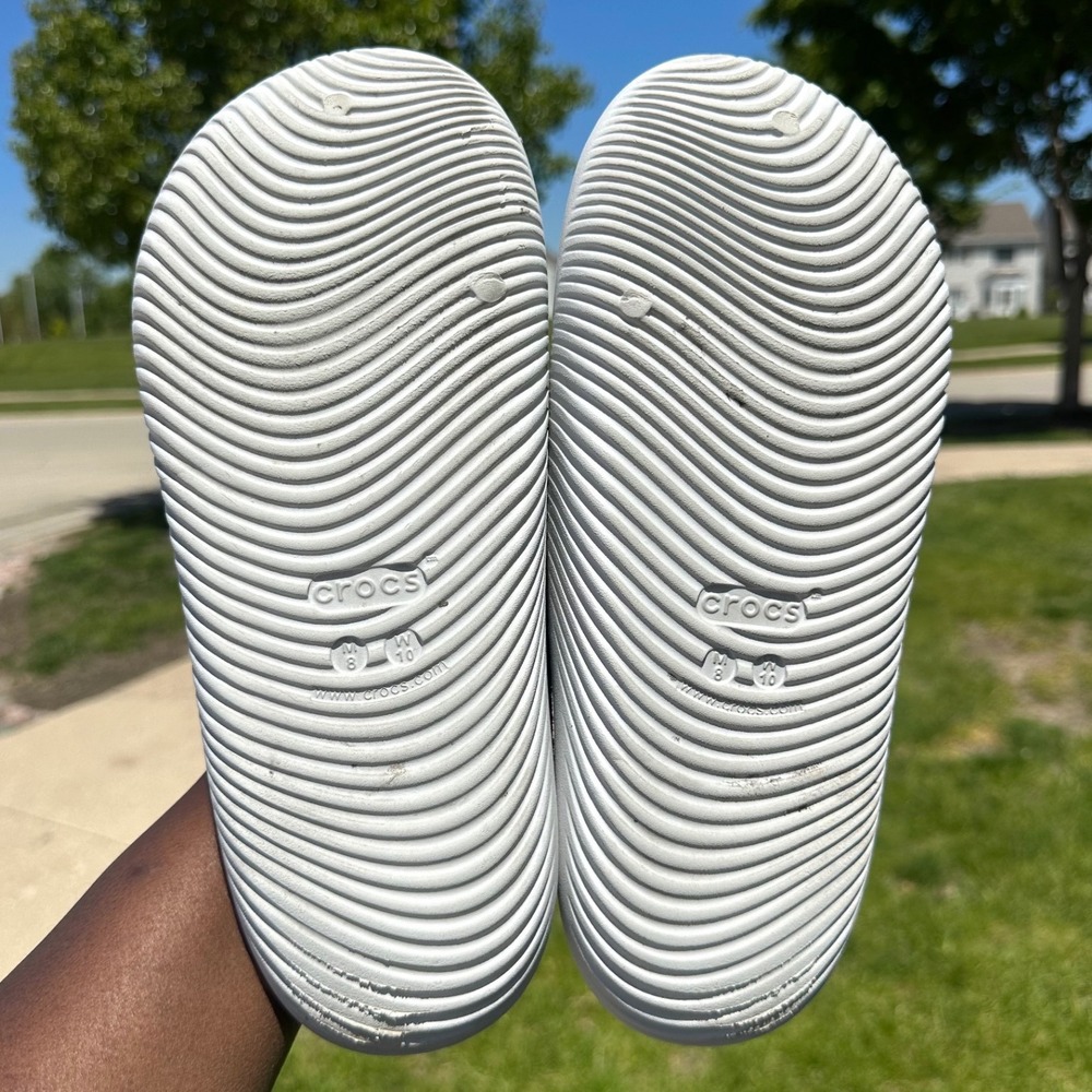 Crocs Mellow Recovery Slides Unisex Size M8 W10 Comfort Sandals Color Bone - Picture 6 of 11